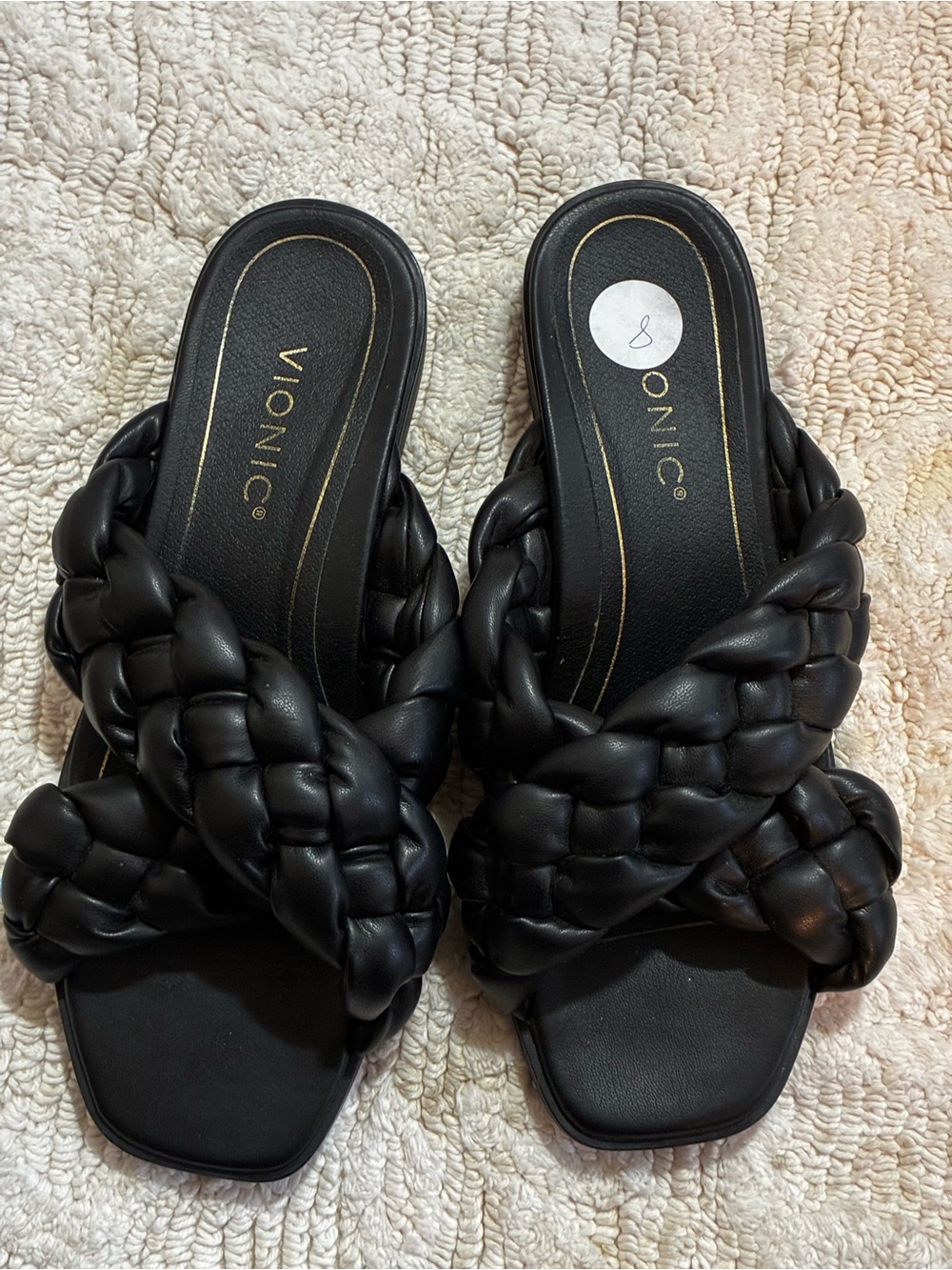 Vionic Kalina Women’s Black Cross Braided Slide Mules